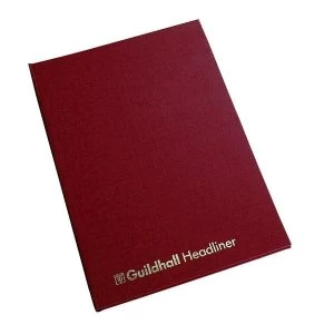 image of Guildhall 38 Series Headliner Account Book with 8 Cash Columns and 80 Pages Maroon