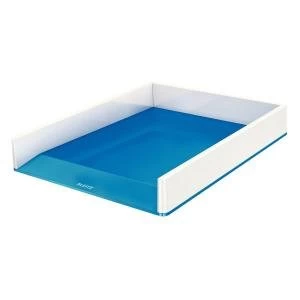 image of Leitz WOW Letter Tray Dual Colour WhiteBlue for Format A4 53611036