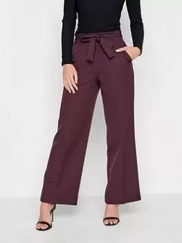 Image of PixieGirl Petite Belted Wide Leg Trouser, Red, Size 10, Women