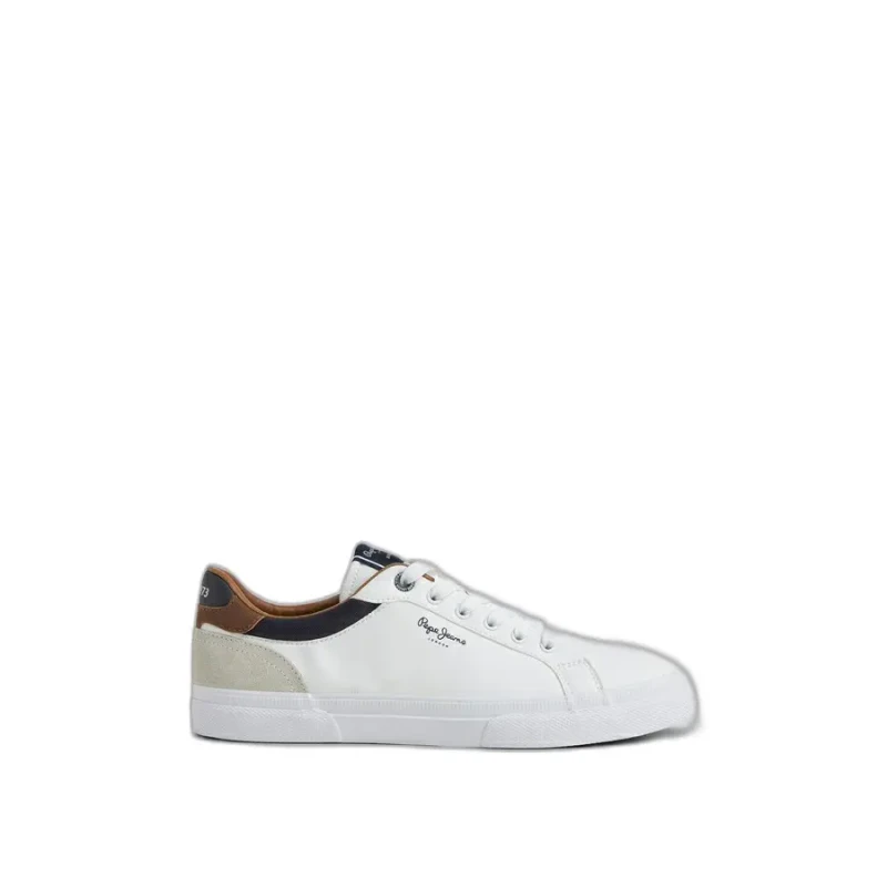 Image of Pepe Jeans Kenton Court Low Top Trainers White Polyurethane 44 (9.5)