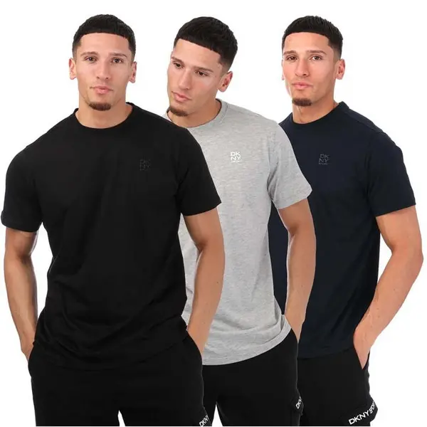 image of DKNY 3 Pack Embroidered Logo T-Shirt - Black silver S