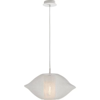 Image of Fan Europe Lighting - Fan Europe HAREM Wire Frame Pendant Ceiling Light White 40x21cm