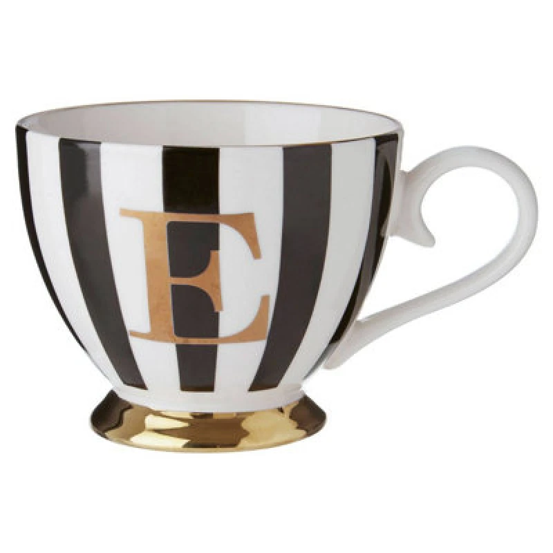 Image of Premier Housewares Mimo Duchess E Letter Monogram Mug Black unisex