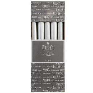 Image of Prices Prices 10 Venetian Dinner Candles - Silver