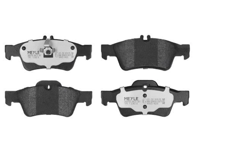 Image of MEYLE 025 233 3416/PD Brake pad set Rear Axle, prepared for wear warning indicator, MEYLE-PD Quality, with anti-squeak plate Brake Pad Set,disc brake