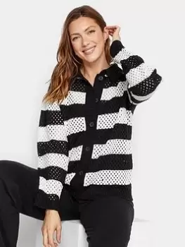 image of Long Tall Sally Crochet Cardigan - Black/White, Size 14-16, Women