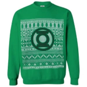 Image of DC Comics Mens Green Lantern Christmas Fairisle Sweatshirt - Green - L