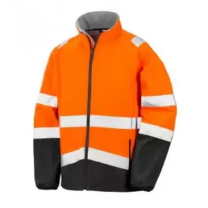 Image of Result Adults Safe-Guard Safety Soft Shell Jacket (3XL) (Fluorescent Orange/Black)
