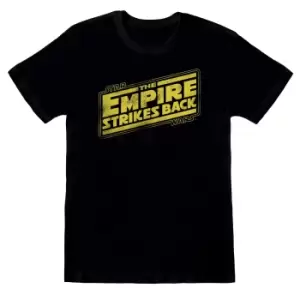 image of Star Wars Unisex Adult ESB Logo T-Shirt (M) (Black)