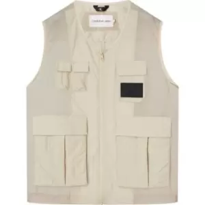 Image of Calvin Klein Jeans Mesh Ripstop Utility Vest - Beige