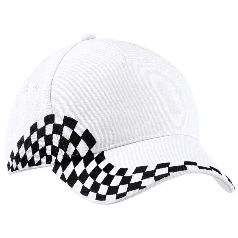 Image of Beechfield Beechfield Men Grand Prix Baseball Cap Pack of 2 in White White One Size Male 5059269090340