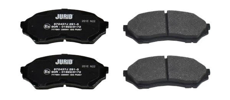 Image of JURID 572437J Brake pad set with acoustic wear warning, without accessories Brake Pad Set,disc brake (402)
