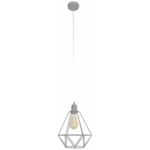 Image of Helam Lighting - Helam Karo Wire Frame Pendant Ceiling Light Grey 24cm