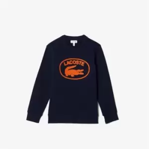 Image of Kids' Lacoste Contrast Branded Colour-block Sweatshirt Size 6 yrs Navy Blue