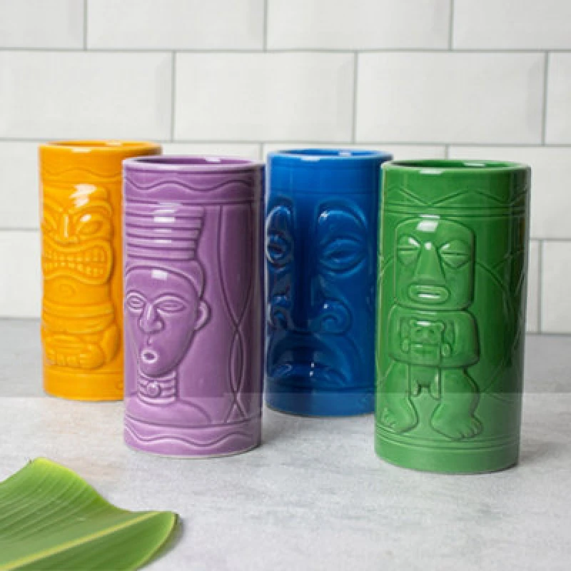 Image of Menkind Menkind Set Of 4 Tiki Mugs - Multicoloured