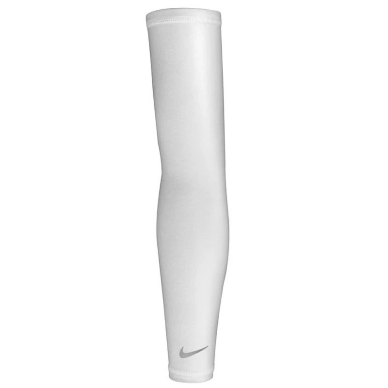 Image of Nike Dri-FIT UV Protection Running Arm Sleeves in White Size: XL White Unisex XL
