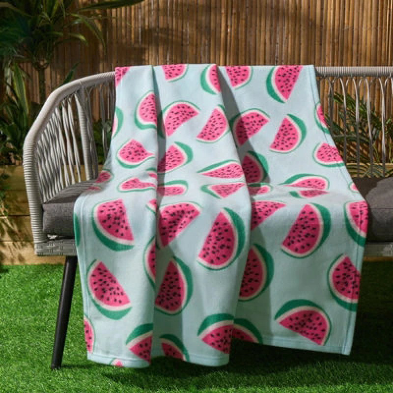 Image of OHS OHS Watermelon Fleece Throw Bedspread Sofa Chair Garden Travel Soft Warm Car Blanket in Bright Blue Bright Blue One Size Unisex 5027434206124