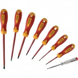 image of Faithfull 8 Piece VDE Insulated Screwdriver Set and Mains Tester