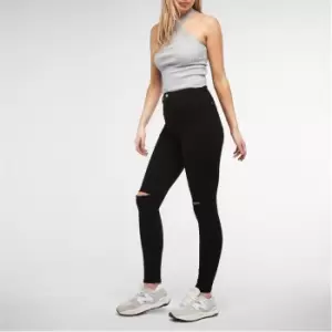 Image of Missguided Recycled Vice Ripped Knee Skinny Jeans - Black
