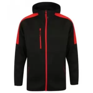 image of Finden & Hales Mens Active Soft Shell Jacket (L) (Black/Red)