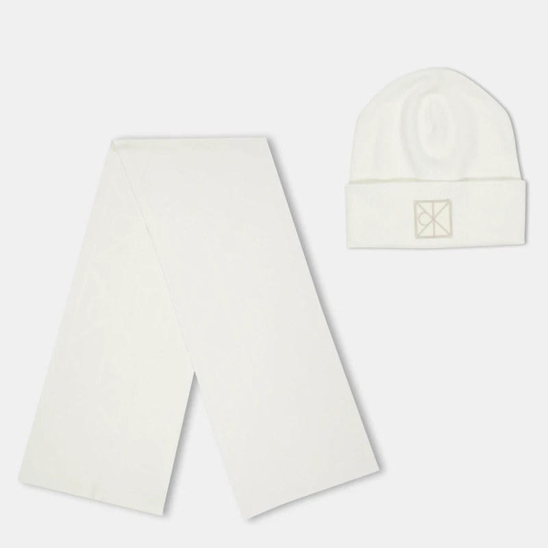 Image of Calvin Klein Mens Emblem All Over Print Winter Set Winter Sets One Size Cream 90015869000