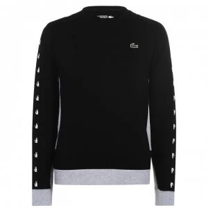 Image of Lacoste Tape Panel Sweatshirt - Noir