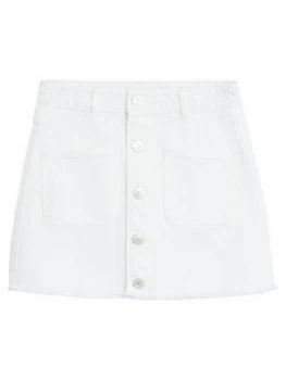 image of Mango Girls Denim Skirt - White