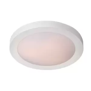 image of Fresh Modern Flush Ceiling Light Bathroom - Ø27cm - 1xE27 - IP44 - White