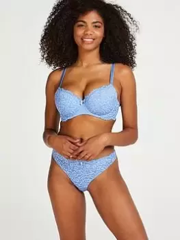 Image of Hunkemoller HUNKEMOLLER Rose Thong, Blue Size XS Women