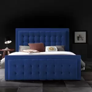 image of Swain Bed Small Double Plush Velvet Blue