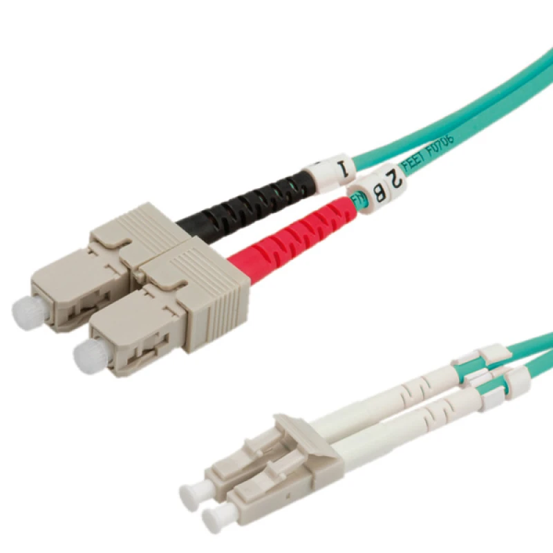 Image of ROLINE Fibre Optic Jumper Cable. 50/125µm. LC/SC. OM3. turquoise 1 m