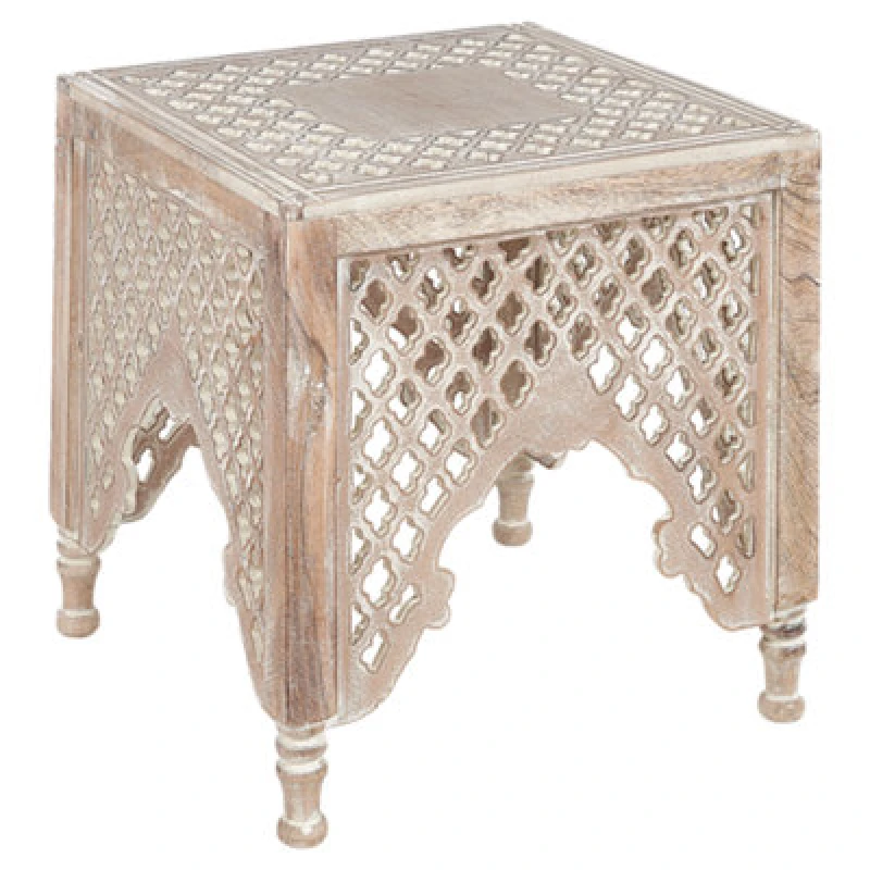 Image of Beliani Side Table Kadma Mango Wood Light Brown