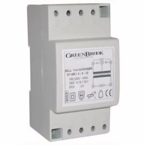 image of Greenbrook 2A Variable Voltage DIN Rail Double Insulated Bell And Chime Transformer