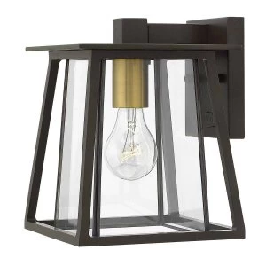 1 Light Small Outdoor Wall Lantern Bronze IP44, E27