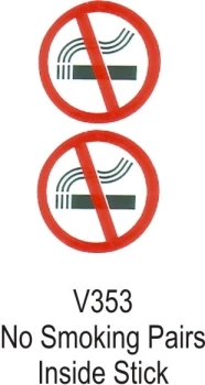 image of Indoor Vinyl Sticker - No Smoking Circle Pair- CASTLE PROMOTIONS- V353