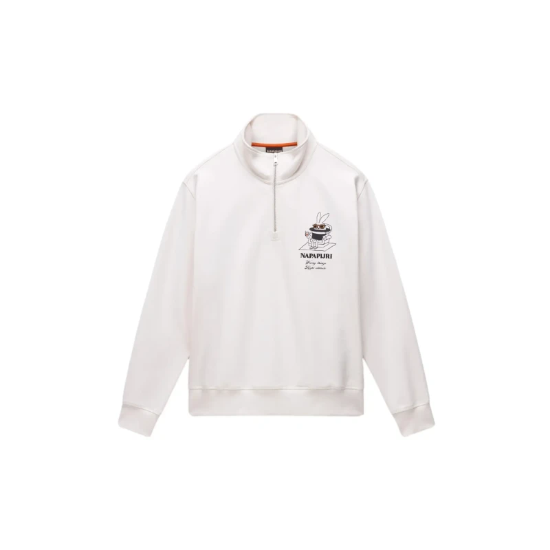 Image of Half-zip sweatshirt in French terry Napapijri Sol Blanc Male XS