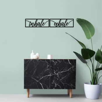 Image of Inhale Exhale - Black Decorative Metal Wall Accessory