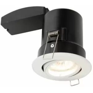 Image of FIRE RATED GU10 Lamp Ceiling Down Light White PUSH FIT FAST FIX Adjustable Tilt