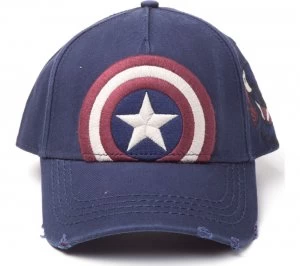 Image of Captain America Vintage Adjustable Cap - Blue