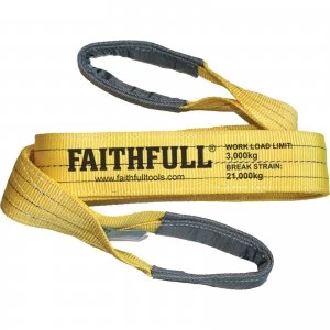 Image of Faithfull Lifting Strap Reinforced Sling 2m 3 Tonne