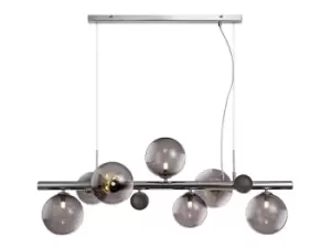 Image of Ceiling Pendant, 7 x G9, Polished Chrome, Smoked Glass