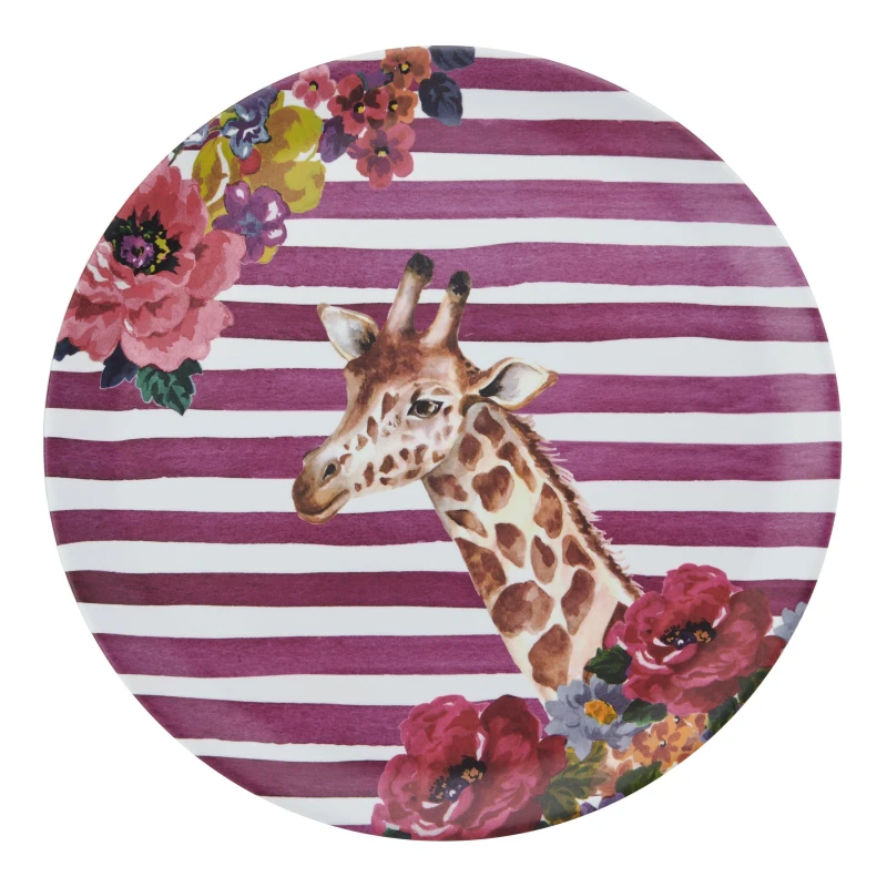 Image of Mikasa Wild at Heart Giraffe Round Tray, 36cm Multi