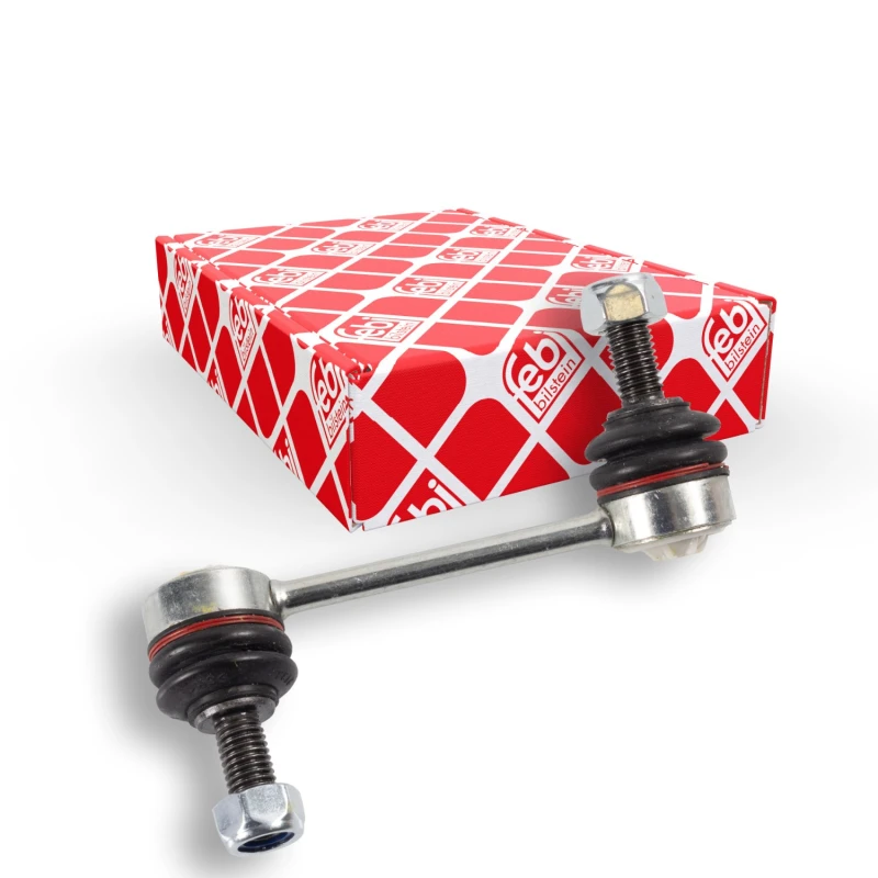 Image of FEBI BILSTEIN 27422 Anti-roll bar link OE Turbo NEW, Rear Axle Left Steel Link Stabiliser (3229)