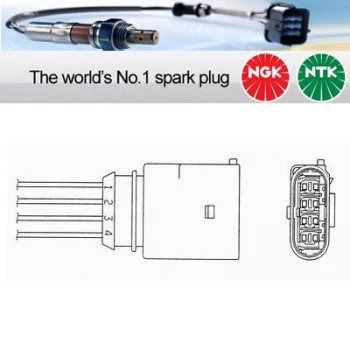 Image of 1x NGK NTK Oxygen O2 Lambda Sensor OZA334-AU2 OZA334AU2 (1789)
