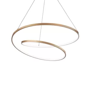 Image of Oz LED Decorative Swirl Integrated Pendant Light Gold, 3000K