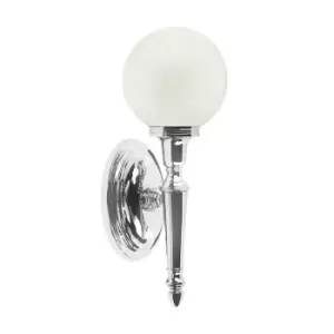 Image of IP44 Wall Light Globe Shaped Glass Shade LED Included Chrome LED G9 3.5W