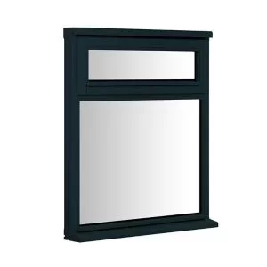 image of Clear Double Glazed Anthracite Grey Timber Right-Handed Window, (H)1195mm (W)625mm