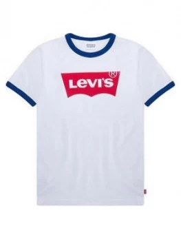 image of Levis Boys Short Sleeve Ringer Batwing T-Shirt - White