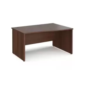 image of Office Desk Right Hand Wave Desk 1400mm Walnut Top And Panel End Leg Maestro 25