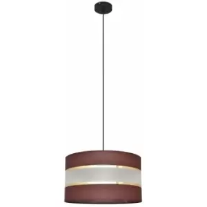 Image of Helam Helen Cylindrical Pendant Ceiling Light Brown, Gold, Black 35cm